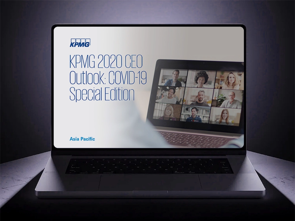KPMG Asia Pacific CEO Outlook COVID-19 Special Edition presentation cover slide designed by Racer Creative