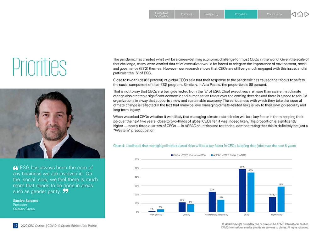 KPMG presentation infographic and data layout slide
