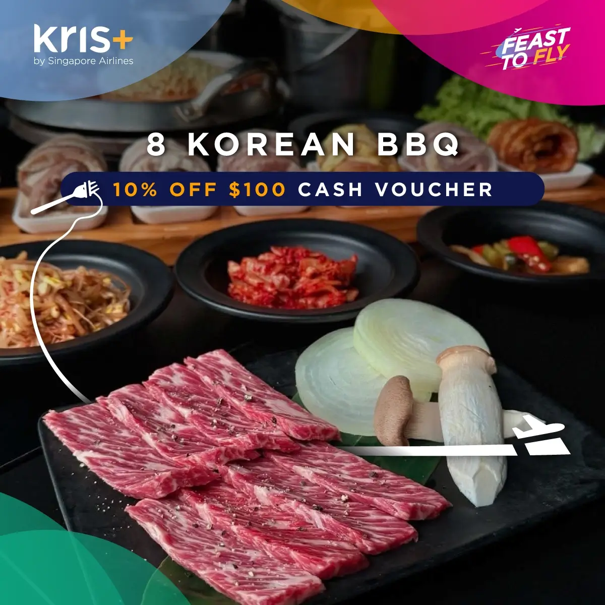 Feast to Fly Instagram post partner asset showing restaurant-specific campaign visual, third partner variant