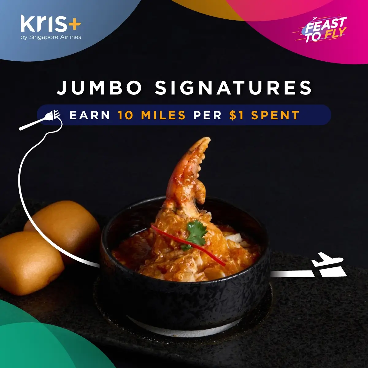 Feast to Fly Instagram post partner asset showing restaurant-specific campaign visual, second partner variant